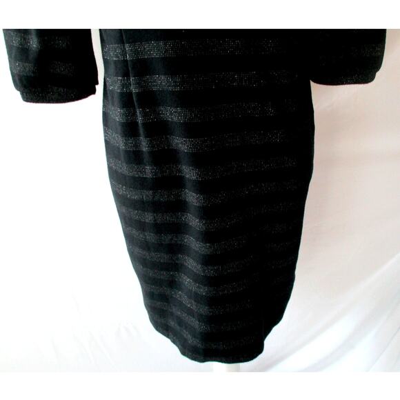 Talbots Women's Black 3/4 Sleeve Striped Pull Over Sweater Dress Size Small - Picture 6 of 9